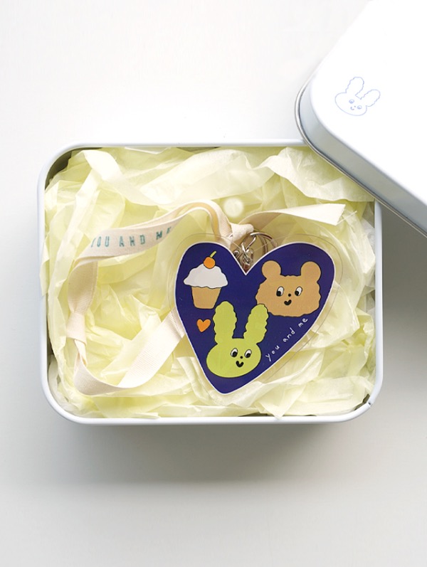 [ children&#039;s day gift set ] 유앤미 하트키링&amp;틴케이스 세트